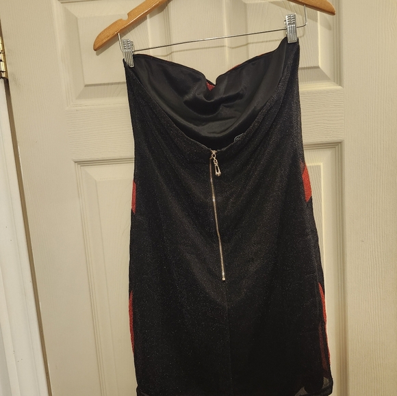 Strapless Glitter Mini Dress - Picture 2 of 3